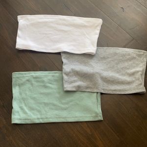 3 Pack Solid Crop Tube Top